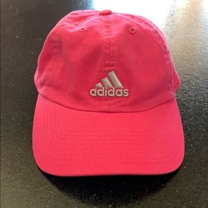 Hot pink adidas running hat